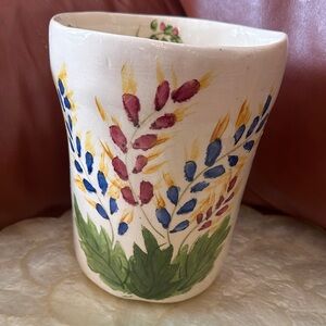 Handcrafted Ceramic Vase with Floral Motif